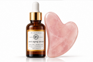 rose quartz gua sha ritual set customizable by serum.