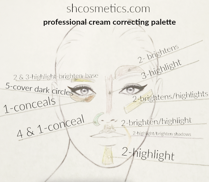 professional cream correcting palette